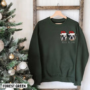 Christmas Custom Pet Face Color Portrait Santa Holiday Crewneck Sweatshirt