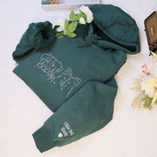 Plus Velvet Style Custom Pet Embroidered Hoodie Personalized Pet's Name On Sleeve