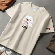 Custom Dog From Your Photo Embroidered T-shirt,Personalized Pet Face Embroidered,Custom Pet Portrait,Dog Lover Hoodie,Custom Gift