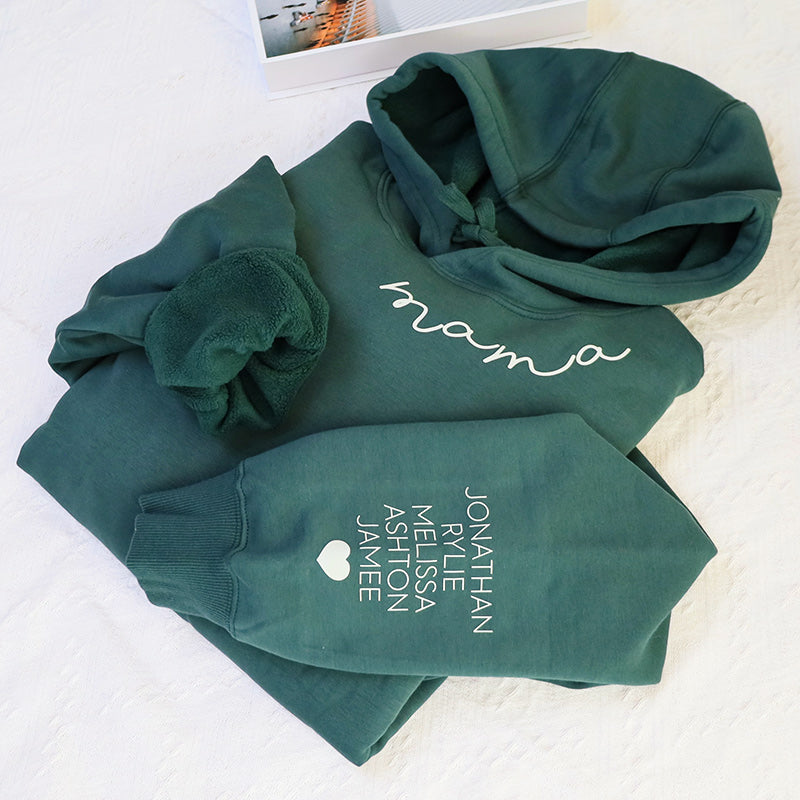 Plus Velvet Style-Mama Hoodie Custom Neck And Sleeve Design Hoodie