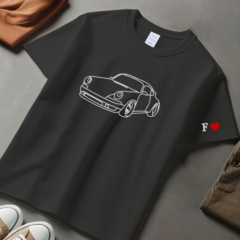 Embroidered Car Sketch Hoodies, Portrait from Photo Car Outline Hoody, Personalised Motorbike Jumper, Car Lover Hoodies, Gift for Car Guys