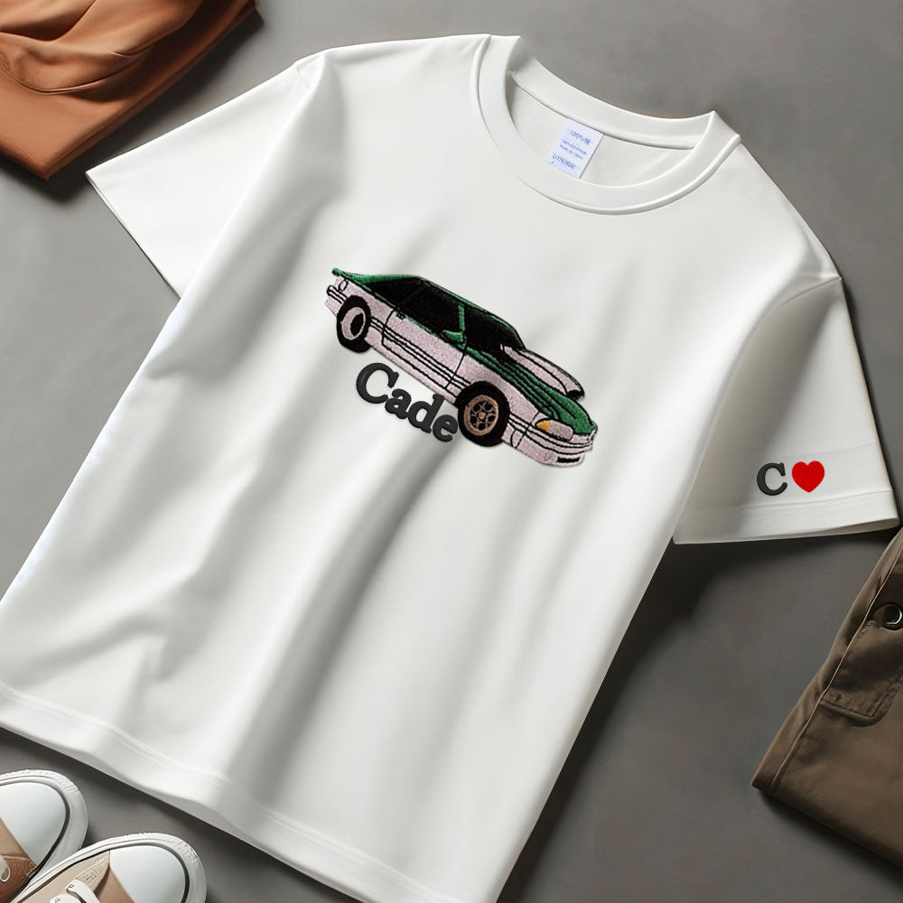 Custom Embroidered Car T-shirt Custom Car T-shirt Custom Car T-shirt Embroidered Personalized Dad Gift Custom Sweatshirt Gift For Him