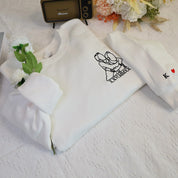 Plus Velvet Style-Custom Roman Numeral Embroidered Sweatshirt Couple Gift