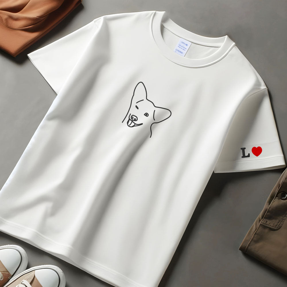 Personalized Embroidered Pet From Your Photo T-Shirt, Custom Dog Sweatshirt, Pet Name Sweatshirt, Dog Gift, Lover Gift, Pet Gift