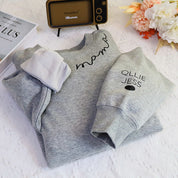 Plus Velvet Style- Best Mama Ever Family Personalized Sweatshirt With Design On Sleeve