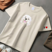 Custom Dog Portrait Embroidered Sweatshirt,Custom Pet T-shirt, Personalized Pet tees And Hoodies,Personalized Gift ,Pet Memorial Gift