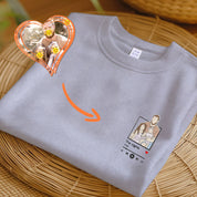 Photo Embroidered Hoodie-Custom Portrait Sketch from Photo Sweatshirt-Memorial Drawing Hoody-Matching  Music Player GF BF Couple Top
