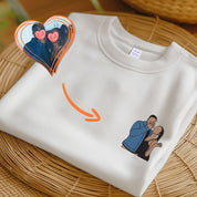 Custom Embroidered Portrait T-shirt, Personalized Couple Portrait Shirt, Couple Sweater, Anniversary Shirt