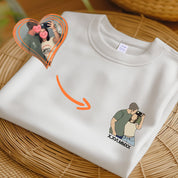 Custom Couple Embroidered Sweatshirt, Couple Photo Hoodie，Roman Numbers Custom Gift
