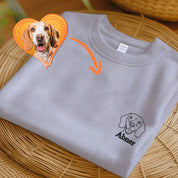 Custom Embroidered Pet T-shirt with Pet Photo and Name,Custom Embroidered Dog T-shirt,Embroidered Pet Portrait,Gift for Pet Lover