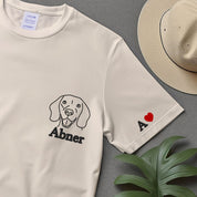 Custom Embroidered Pet T-shirt with Pet Photo and Name,Custom Embroidered Dog T-shirt,Embroidered Pet Portrait,Gift for Pet Lover