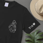 Custom personalized Portrait embroidered T-shirt,Custom Photo,outline photo sweatshirt