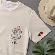 Photo Embroidered Hoodie-Custom Portrait Sketch from Photo Sweatshirt-Memorial Drawing Hoody-Matching  Music Player GF BF Couple Top