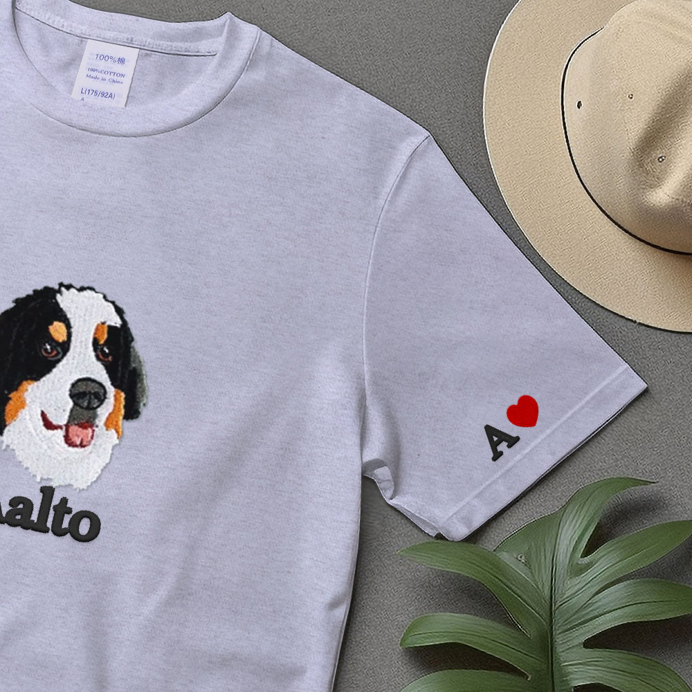 Pet embroidered sweatshirt. Unisex embroidered pets on T-shirt. Embroidered pet portrait clothing. Custom pet sweatshirt. Dog walkers gift