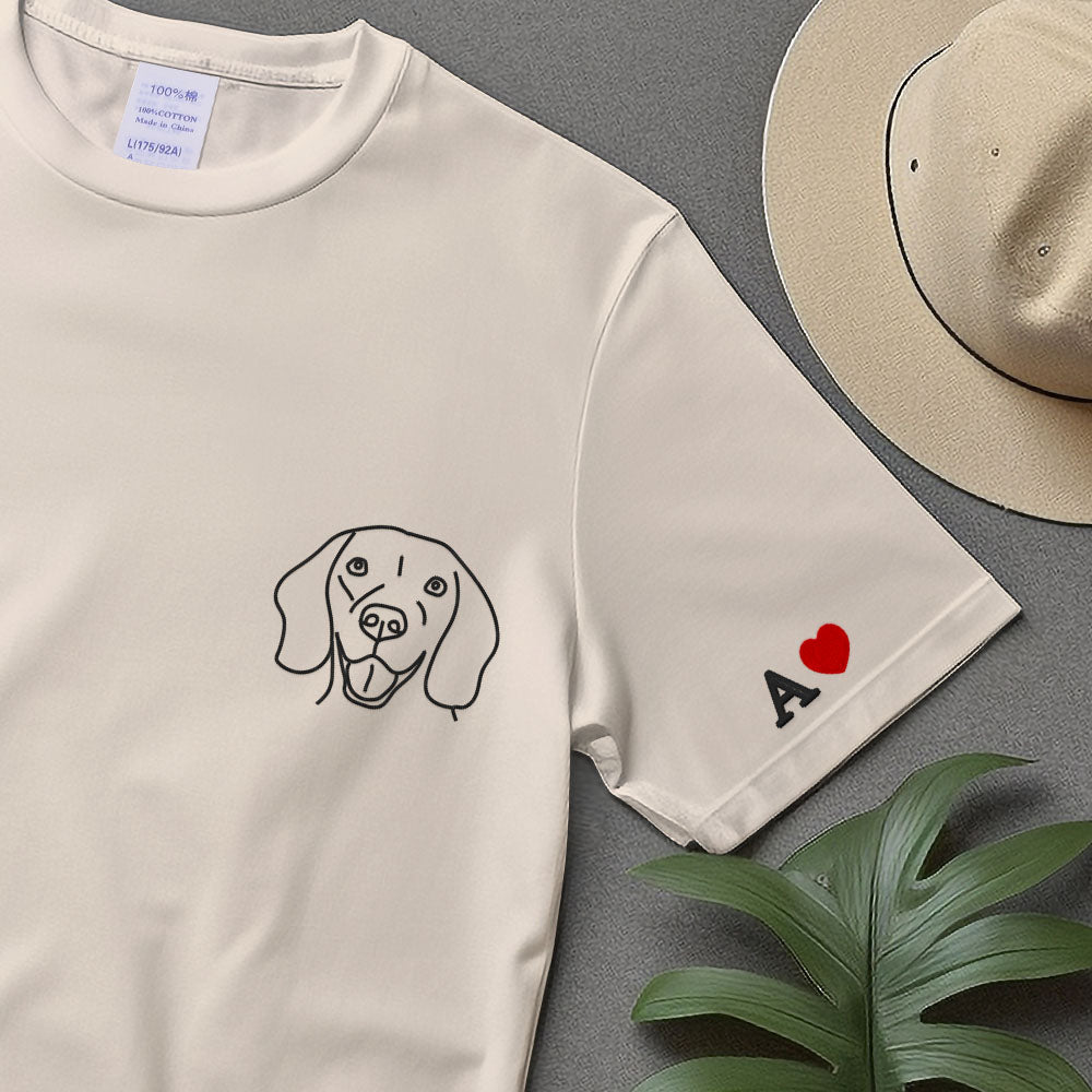 Personalized Embroidered Pet From Your Photo T-Shirt, Custom Dog Sweatshirt, Pet Name Sweatshirt, Dog Gift, Lover Gift, Pet Gift
