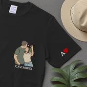 Custom Couple Embroidered Sweatshirt, Couple Photo Hoodie，Roman Numbers Custom Gift