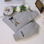 Plus Velvet Style-Gifts For Pet Lover-Personalized Pet Face And Pet Name Sweatshirt