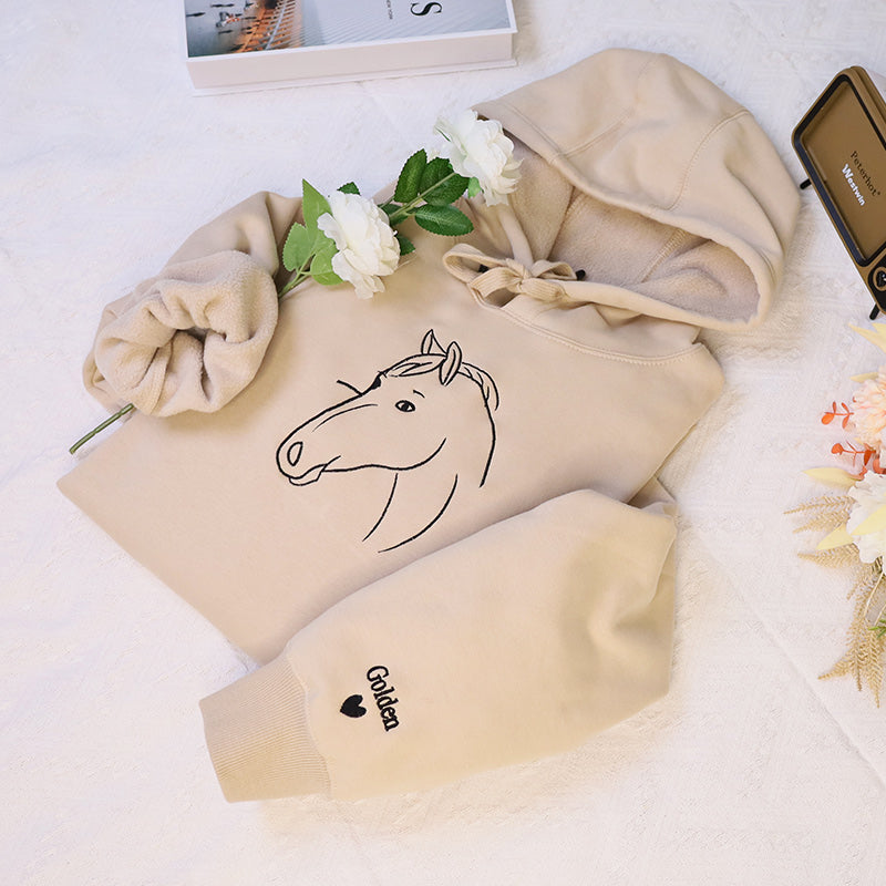 Plus Velvet Style-Personalized Custom Embroidered Hoodie Custom Photo Furry Friend