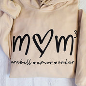 Personalized Mom Hoodie With Child's Name On Chest Gift For Mom