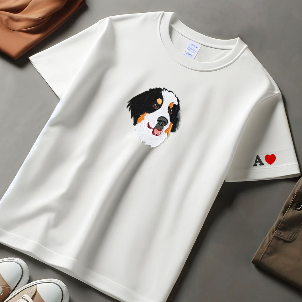 Custom Dog Face Embroidered T-shirt From Your Photo,Cat Sweatshirt,Dog Lovers Sweatshirt,Personalized Gift