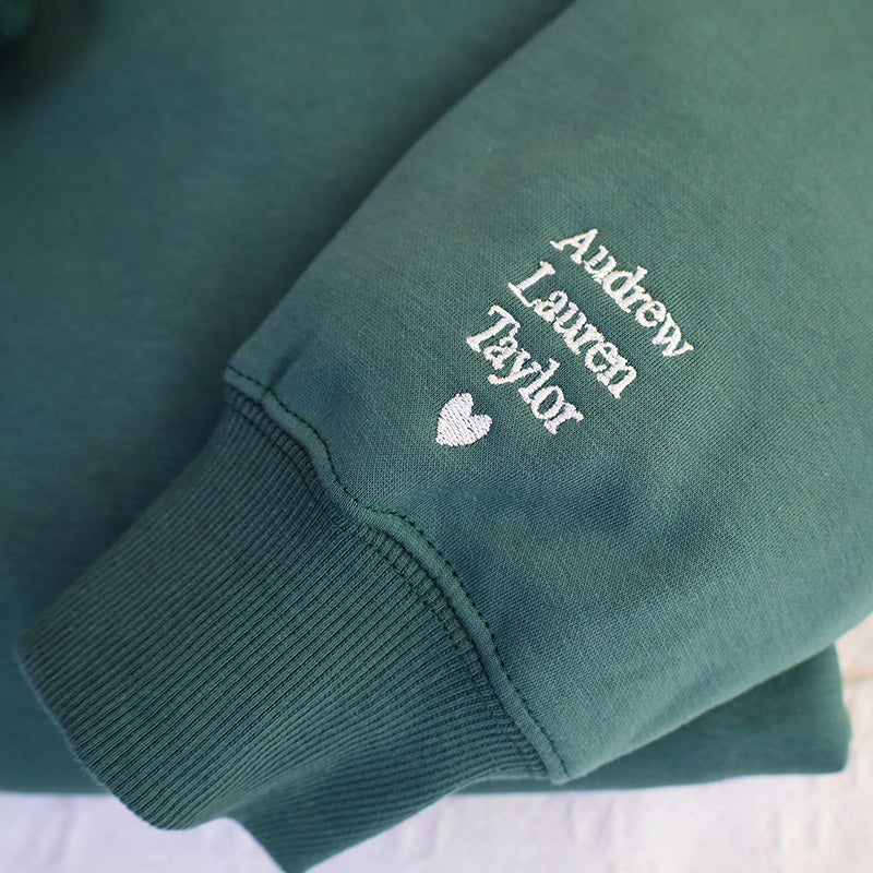 Plus Velvet Style-Custom Mama Embroidered Sweatshirt With Kids Names