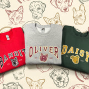 Personalized Dog Embroidery College Sweatshirt