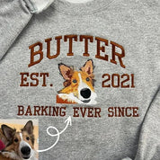 Personalized Embroidered Sweatshirt with Pets Name Custom Dog Face Hoodie