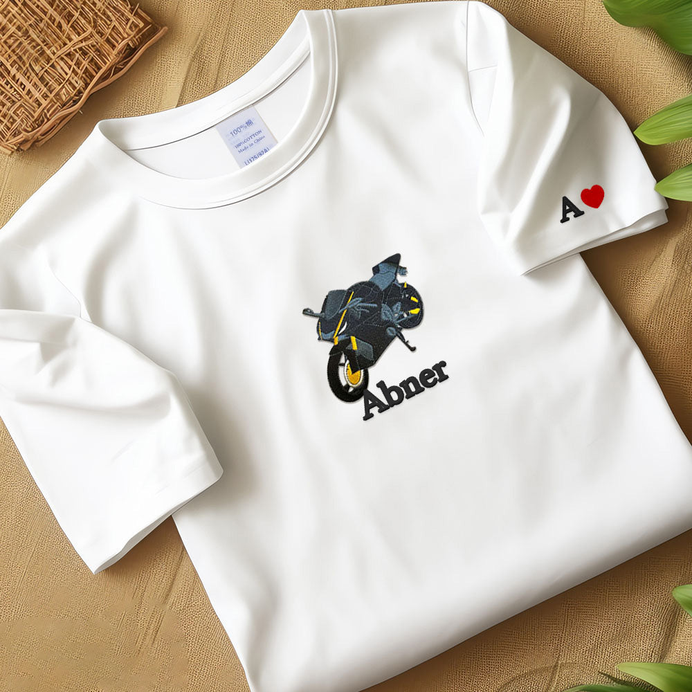 Embroidered Car T-shirt,  Car, Vehicle, Motorbike, Custom, Personalised, For Him, For Her, Anniversary, Couples, Valentines Day, Gift