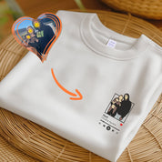 Custom Embroidered Couple Hoodie from Photo Portrait, Custom Favorite Song Music Hoodie, Couple's Gift