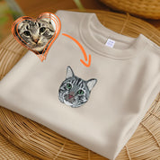 Embroidered Pet T-shirt,Custom Cat Hoodie Embroidered,Personalized Varsity Sweatshirt,Gifts for Cat Lovers