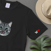 Embroidered Pet T-shirt,Custom Cat Hoodie Embroidered,Personalized Varsity Sweatshirt,Gifts for Cat Lovers