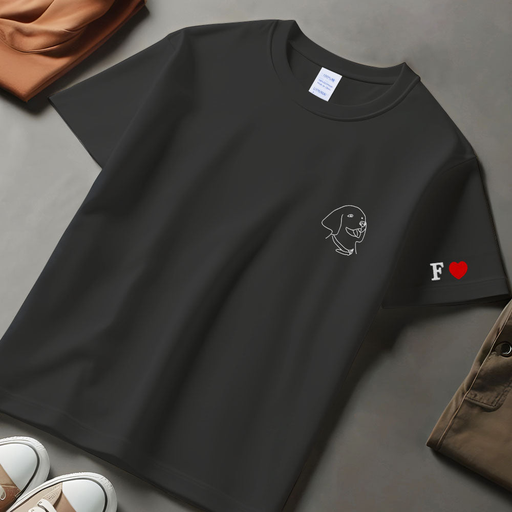 Embroidered Pet Face T-shirts,Custom Embroidered Pet Sweatshirts,Custom Dog Sweatshirts,Special Birthday Gift for Dog