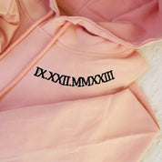 Roman Numerals Anniversary Embroidered Hoodie Embroidered Hoodie Couples Hoodie Gift