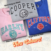 Personalized Dog Embroidery College Sweatshirt