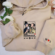 Plus Velvet Style-Custom Embroidered Hoodie Portrait Music Player Couple Family Gift