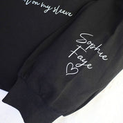 Personalized Mom Hoodie With Kid Names I Wear My Heart On My Sleeve
