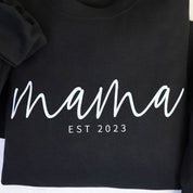 Custom Mama Sweatshirt With Date And Children Name On Sleeve