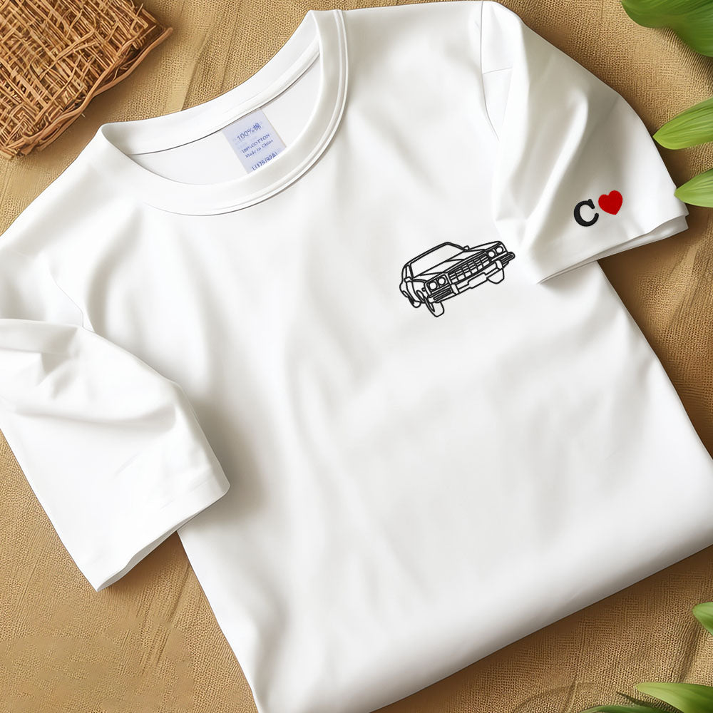 Custom Car Sketch T-shirt, Personalised Car Outline from Photo Printed Hoody, Car Photo Boyfriend T-shirt, Car Lover Sweater, Gift for Dad