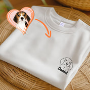 Custom Embroidered Dog T-shirt, Personalised one-line Pet Sweatshirt,Dog Mom Sweater,Unisex Embroidered Hoodie,Custom Gifts For Dog Lovers