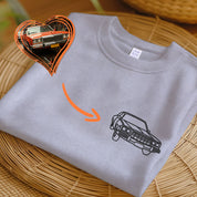 Custom Car Sketch T-shirt, Personalised Car Outline from Photo Printed Hoody, Car Photo Boyfriend T-shirt, Car Lover Sweater, Gift for Dad