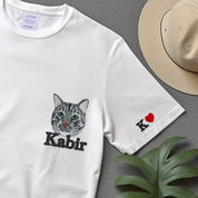 Custom Pet Embroidery T-shirt from Photo, Personalized Cat Embroidered T-shirt, Pet Face Sweatshirt, Crewneck, Tee or Hoodie