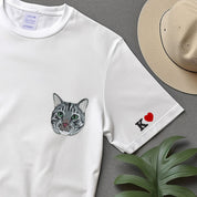 Embroidered Pet T-shirt,Custom Cat Hoodie Embroidered,Personalized Varsity Sweatshirt,Gifts for Cat Lovers