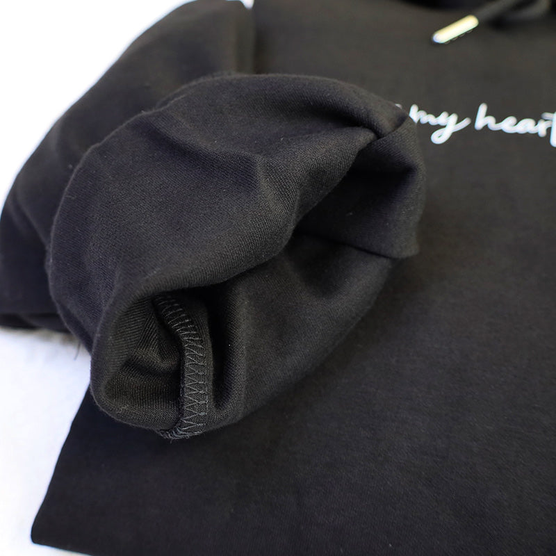 Personalized Mom Hoodie With Kid Names I Wear My Heart On My Sleeve