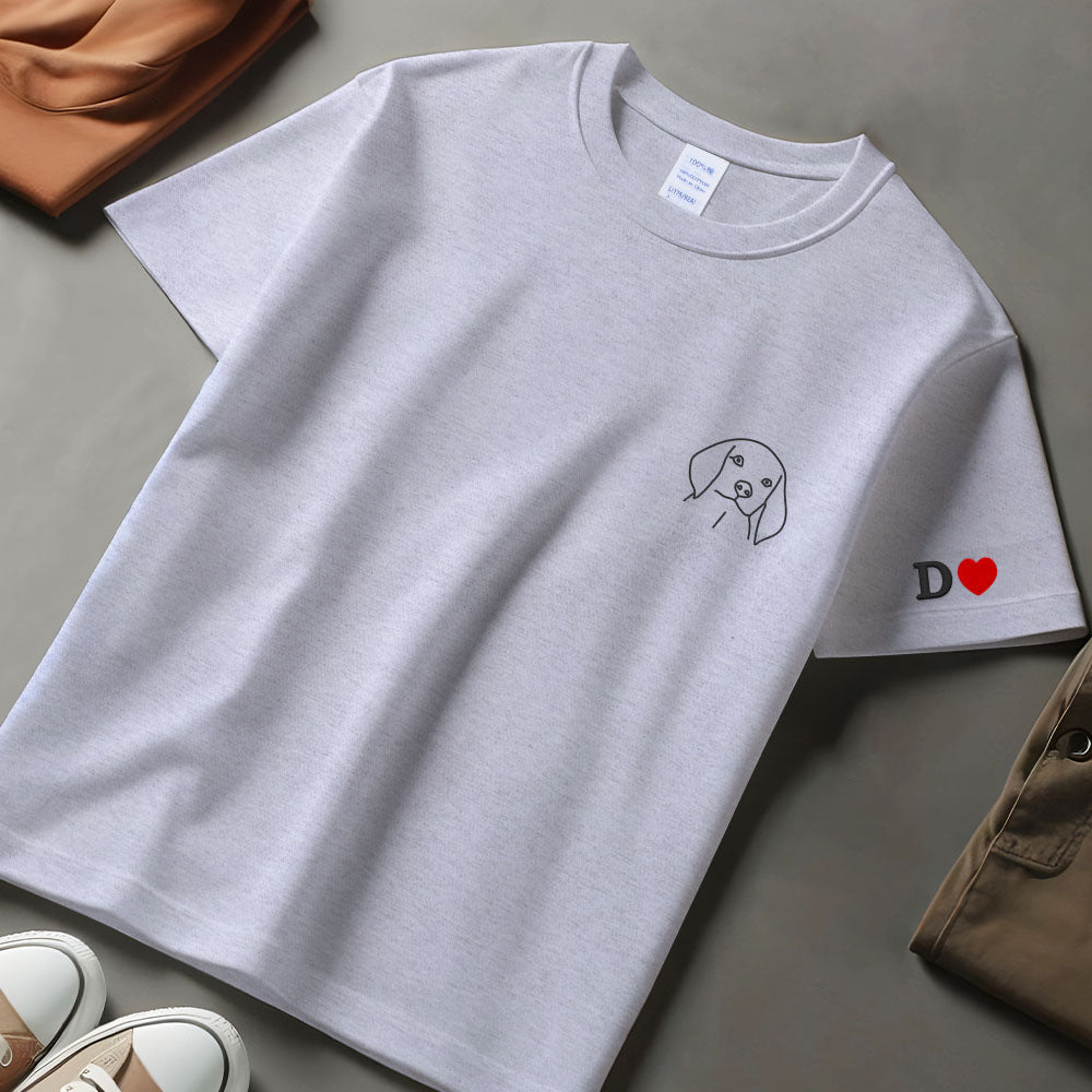 Custom Pet Embroidered T-shirt,Custom Dog Portrait,Embroidered Sweatshirt,Custom Pet Gifts