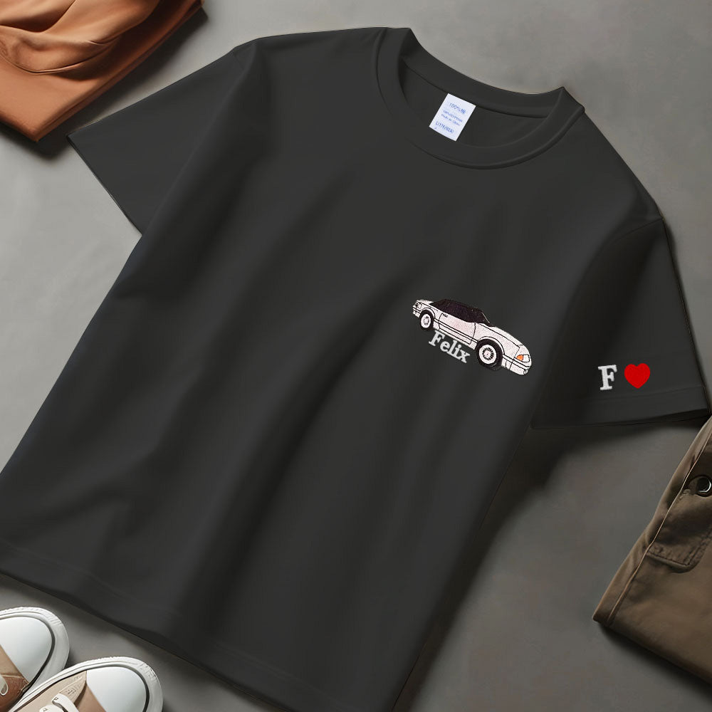 Custom Car Photo Embroidered T-shirt
