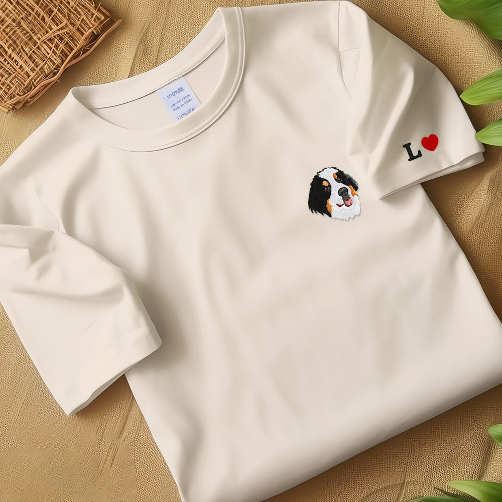 Custom Dog Face Embroidered T-shirt From Your Photo,Cat Sweatshirt,Dog Lovers Sweatshirt,Personalized Gift