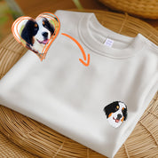 Custom Dog Face Embroidered T-shirt From Your Photo,Cat Sweatshirt,Dog Lovers Sweatshirt,Personalized Gift