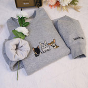 Plus Velvet Style-Gifts For Pet Lover-Personalized Pet Face And Pet Name Sweatshirt