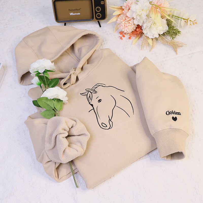 Plus Velvet Style-Personalized Custom Embroidered Hoodie Custom Photo Furry Friend