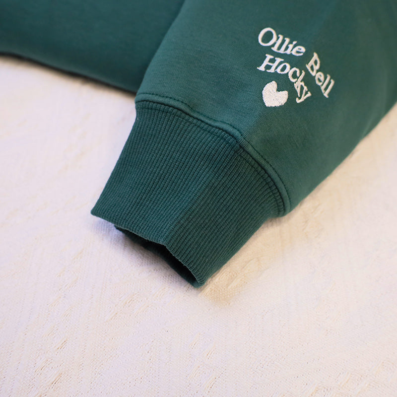 Plus Velvet Style Custom Pet Embroidered Hoodie Personalized Pet's Name On Sleeve